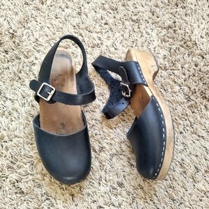 Lotta From Stockholm Swedish Clogs Brown Leather Mary Jane Sz 37/6